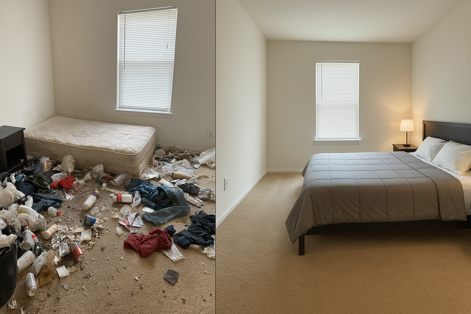 Bedroom organization and cleanup