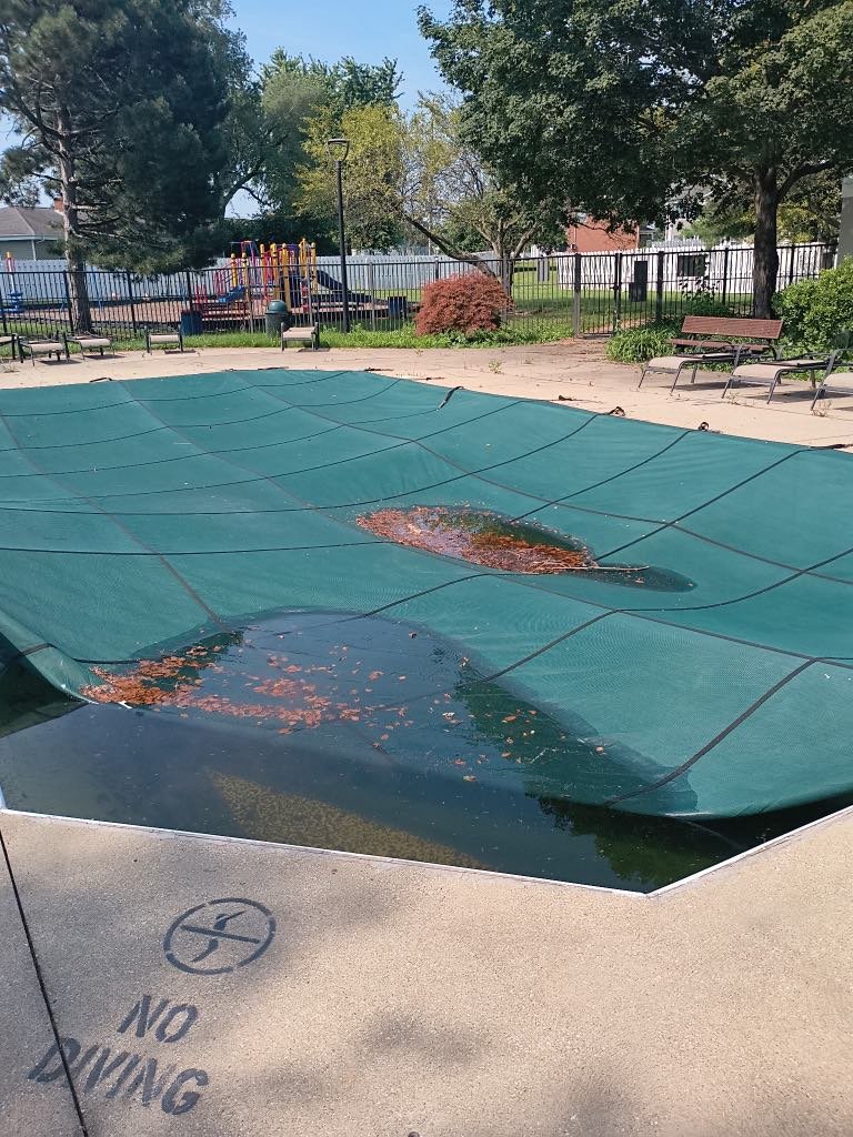 Pool area before restoration